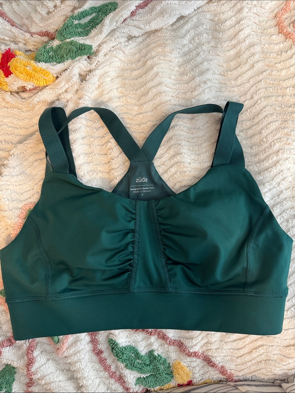 zuda Deep Green Adjustable Strap Sports Bra lg